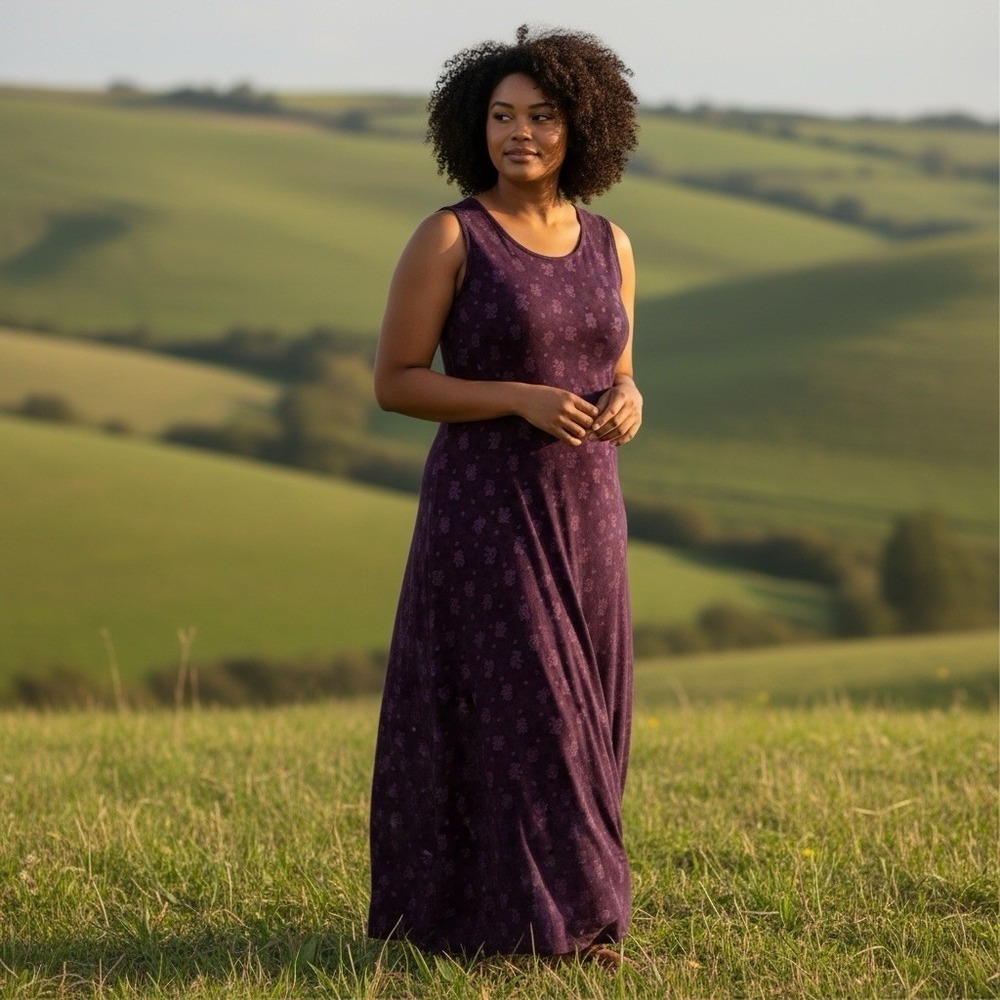 Maggie McLaughlin Maxi Dress Size 3X Raspberry Sarafina Cottagecore